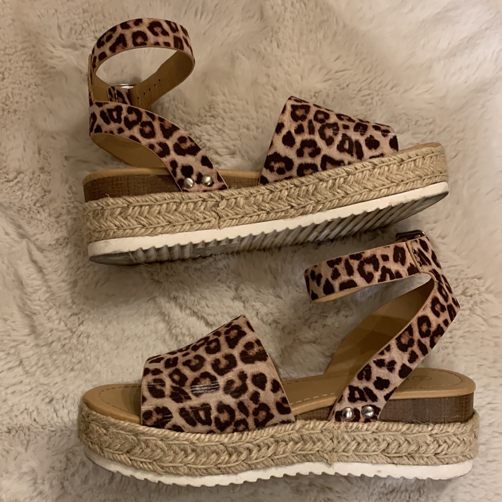 Harlow animal print sandals.